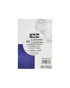 ILOX Kartonkilajitelma A6 (20) 250g Sininen, joulu 21 4 kuosia