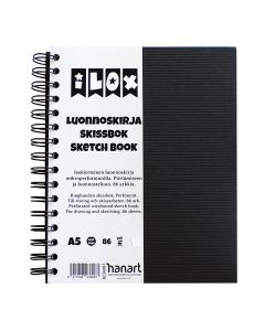 ILOX Kierreluonnoskirja A5 120g(86) musta design, mikroperforointi, uurroskartonki