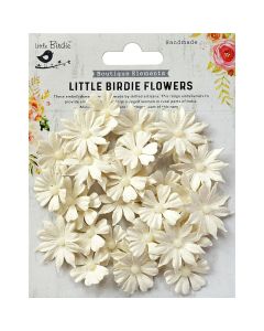 L.Birdie paperikukat Valerie, 32kpl valkoinen, helmikeskiö, käsintehty