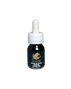 LB Nan King Indian Ink Black 30ml permanent, muste pipettikorkki arkistokelpoinen