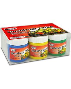 MEYCO Linovärilajitelma 6x40ml, sin, kelt, pun, vihreä, musta, valk.