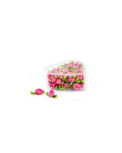 P. PRACHT Koristeruusut 13mm rosa 35kpl sydänboxi