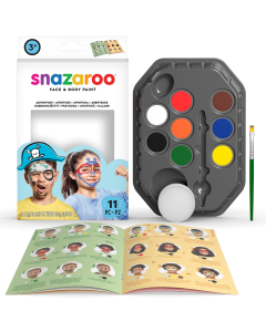 Snazaroo Face Painting Kit Boy 50 faces, (8 väriä, sivellin, tyyny, ohje) kasvovärit