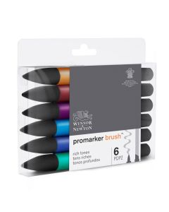 WN Promarker Brush Rich tones 6-lajitelma, sivellintussilajitelma