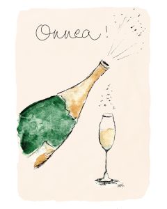 2-osainen kortti Sari's Artwork - Onnea! Kuohuviini