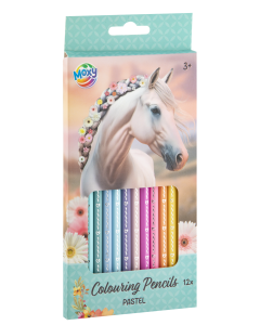 HORSE 12 Colouring Pencils Pastel