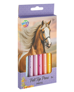 HORSE 8 Felt Tip Pens Pastel