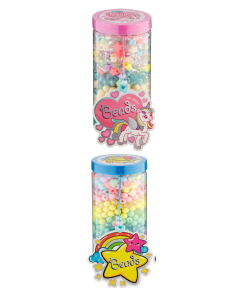 Beads in Jar, 2 ass, Unicorn Pastel - Rainbow Neon
