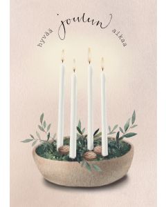 2-osainen joulukortti joulu Henna Adel - Kynttilät "Hyvää joulun aikaa"