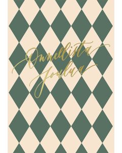 2-osainen joulukortti Kalligrafiastudio - Onnellista Joulua!