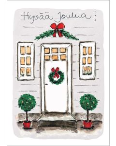 Postikortti joulu Sari's Artwork - Jouluovi "Hyvää joulua!"