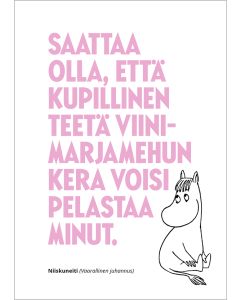 Kohopainettu postikortti Muumi - Viinimarjamehu