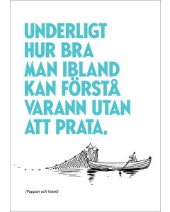 Kohopainettu postikortti Muumi - Utan att prata