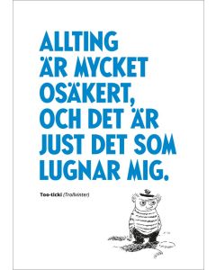 Kohopainettu postikortti Muumi - Osäkert