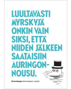Kohopainettu postikortti Muumi - Myrskyjä