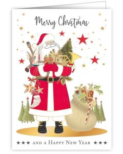 2-osainen kortti joulu Quire - Joulupukki, Merry Christmas