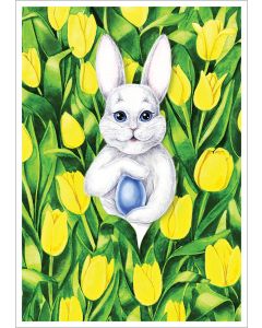 Postikortti Natali Kit - Pupu ja tulppaanit