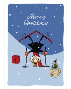 Postikortti joulu Muumi - Merry Christmas, Mymmeli suksila
