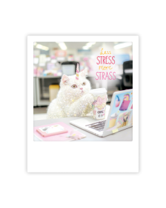 Postikortti Pickmotion - Less Stress, more strass
