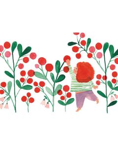 Postikortti Polka Paper - Tyttö ja puolukat