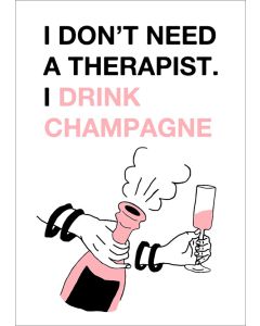 Kohopainettu postikortti Therapist - Champagne