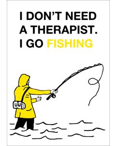 Kohopainettu postikortti Therapist - Fishing