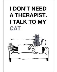 Kohopainettu postikortti Therapist - Cat