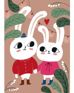 Postikortti Mira Mallius - Kaksi pupua, sydän