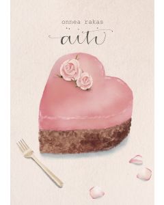 2-osainen äitienpäiväkortti Henna Adel - Onnea rakas äiti, kakkaupala