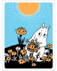 2-osainen kohopainokortti Muumi - Muumipeikko ja kukat