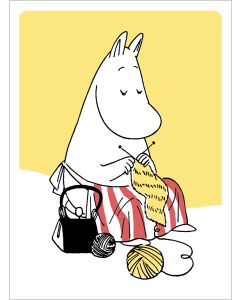 2-osainen kohopainokortti Muumi - Muumimamma neuloo