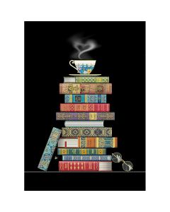 2-osainen kortti Bug Art - Kirjapino ja teekuppi