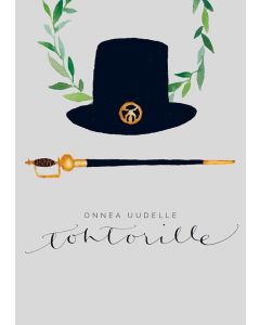 2-osainen kortti Henna Adel - Tohtorin hattu ja miekka