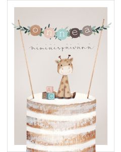 2-osainen kortti Henna Adel - Nimiäiset, kakku ja kirahvi