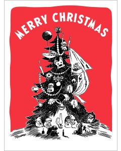 2-osainen kohopainokortti joulu Muumi - Joulukuusi Merry Christmas