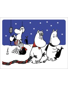 2-osainen kohopainokortti joulu Muumi - Joulukoristelut