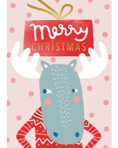 2-osainen joulukortti M. Mallius - Jouluhirvi