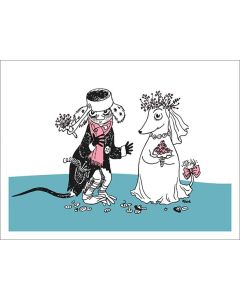 2-osainen kohopainokortti Muumi - Häät