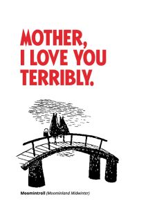 2-osainen kohopainokortti Muumi - Mamma and Moomintroll