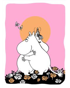 2-osainen kohopainokortti Muumi - Halaavat