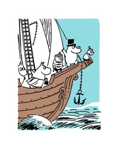 2-osainen kohopainokortti Muumi - Muumiperhe laivassa