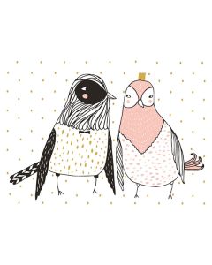 2-osainen kohopainokortti M. Mallius - Hääpari