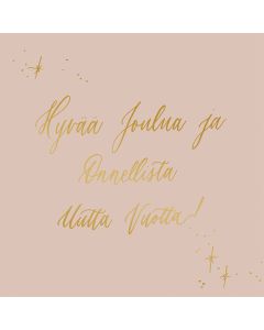 2-osainen joulukortti Kalligrafiastudio - Hyvää joulua, beige