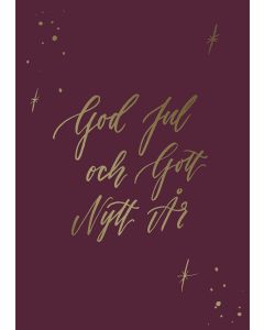 2-osainen kortti joulu Kalligrafiastudio - God jul