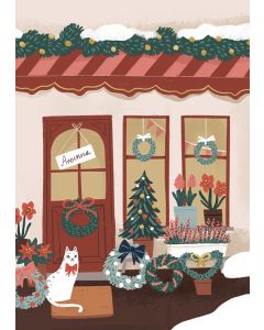 2-osainen kortti joulu Kaisu Sandberg - Jouluinen kukkapuoti