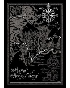 Postikortti Muumi - Map of Moominvalley, musta