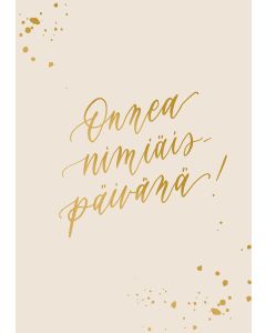 2-osainen kortti Kalligrafiastudio - Onnea nimiäispäivänä