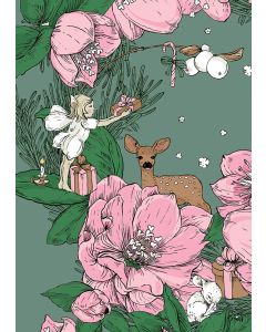 2-osainen joulukortti Nuppu Print Company - Joulusatu, peura ja keiju