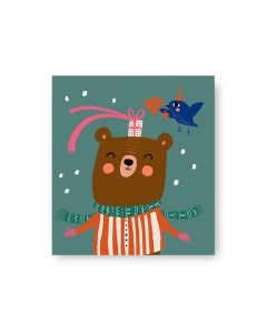 Pakettikortti joulu Putinki Mallius - Nalle ja paketti