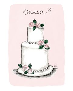 2-osainen kortti Sari's Artwork - Hääkakku, Onnea!